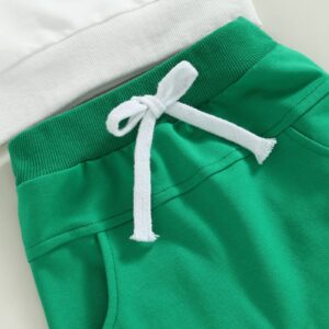 My First St. Patrick's Day Newborn Baby Boys Clothes Sets Long Sleeve Sweatshirts Tops+Green Drawstring Pants (White, 6-12 Months)