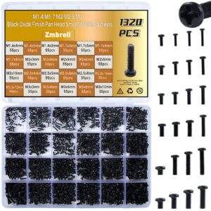 zmbroll 1320pcs black laptop screws kit,notebook tiny computer replacement electronic screws,pan head small machine screws for laptop,watches,clocks,mobile phone