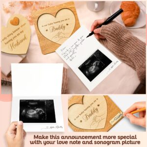 STOFINITY Surprise Pregnancy Announcement for Dad - Pregnancy Reveal to Husband, Cute Baby Announcements Ideas, Baby Reveal for Husband, Baby Announcement Gifts, Wooden Pregnant Announcement Keepsake