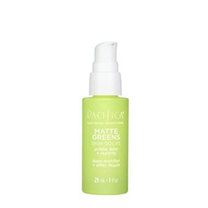 pacifica makeup primer – matte greens skin solve primer with apple fruit extract, niacinamide, vitamin e & kale for pore-blurring & redness reduction, shine-free finish, vegan & cruelty-free, 1 fl oz