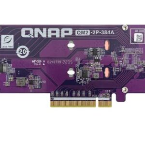 QNAP QM2-2P-384A Dual M.2 PCIe SSD Expansion Card, Supports up to Two M.2 2280/22110 Form Factor M.2 PCIe (Gen3 x4) SSDs, PCIe Gen3 x8 Host Interface, Low-Profile Bracket pre-Loaded, 2 x SSD