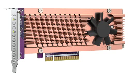 QNAP QM2-2P-384A Dual M.2 PCIe SSD Expansion Card, Supports up to Two M.2 2280/22110 Form Factor M.2 PCIe (Gen3 x4) SSDs, PCIe Gen3 x8 Host Interface, Low-Profile Bracket pre-Loaded, 2 x SSD