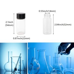 15 pcs 10 ml Clear Glass Vials with Screw Caps and Plastic Stoppers,Laboratory Liquid Sampling Storage Bottles, Leak-Proof Bottles