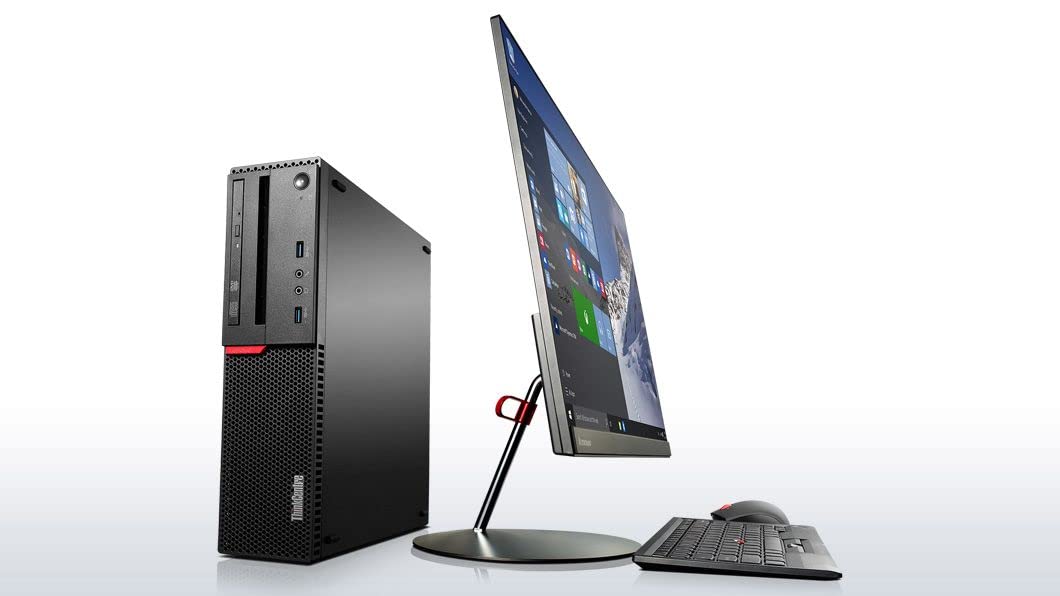 Lenovo Small Desktop Computer (SFF), Dual 24 Inch Monitors, Intel Core i7-6700, 32GB RAM 512GB SSD +2TB HDD, 2GB Graphics Card, HDMI, WiFi, Bluetooth,Wireless Keyboard Mouse (Renewed)