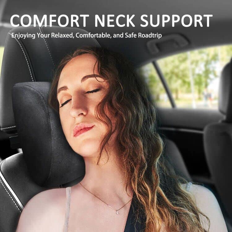 HSWT Car Headrest Pillow Support - DIY Position Adjustable Car Neck Pillow for Car Driving,Ergonomic Memory Foam Car Pillow for Sleeping Head Rest for Car Seat Kids Adults Neck Pain Relief