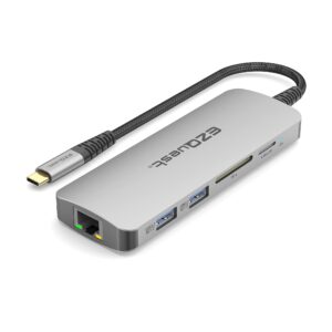 EZQuest USB C Hub Docking Station 10 in 1 with 4K HDMI 60Hz, 1 Gbs Ethernet, 2 USB C Gen 2 10Gbs Ports, 1 USB C PD 3.0 Port, 2 USB A 3.0 Ports, Audio Port, SD/Micro SD, Compatible with USB-C Computers