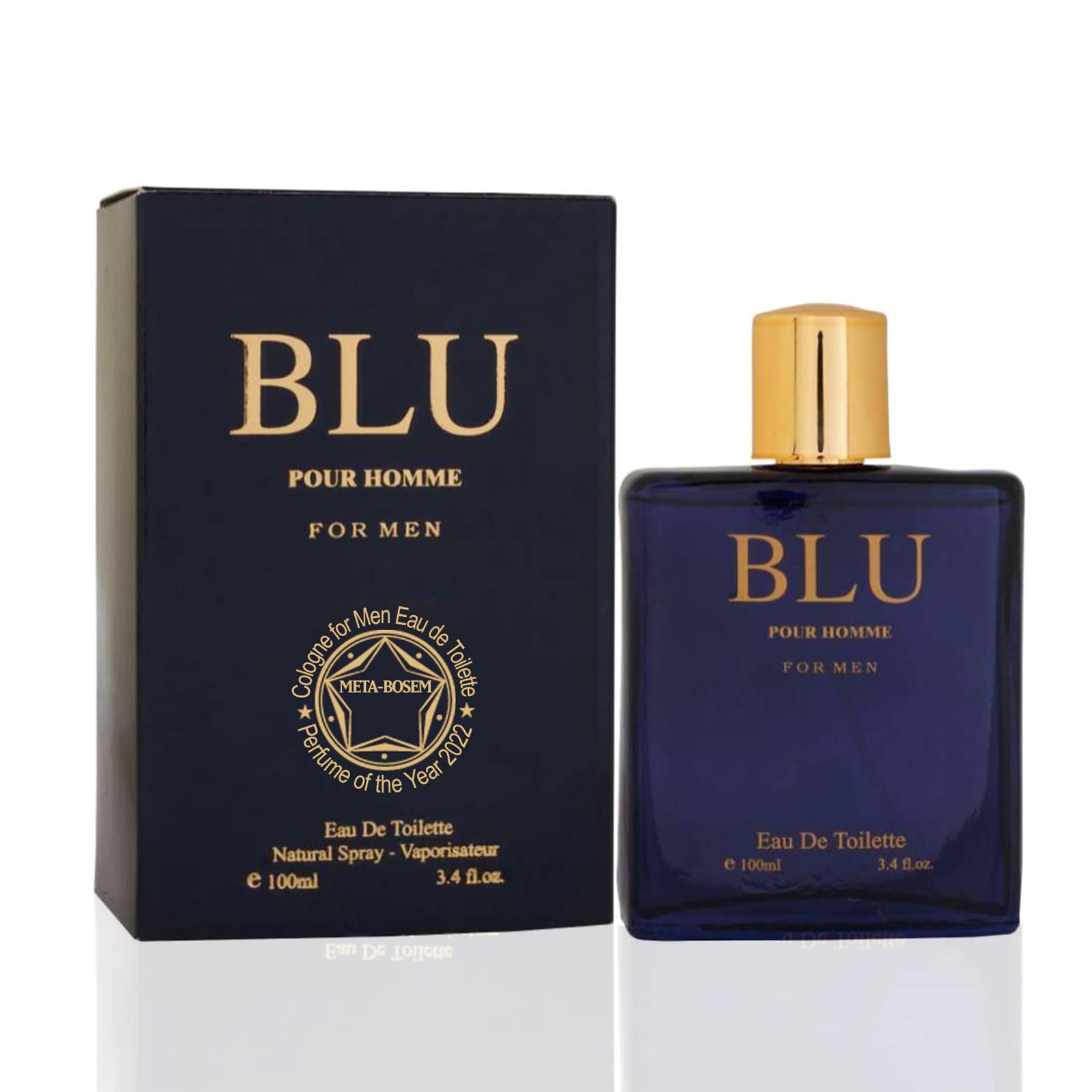 META-BOSEM Blue Pour Homme+Victory Men's Cologne Collection, Eau de Toilette Natural Spray - Masculine Notes - Fresh Scent - Holiday Gift Set (Pack of 2) Each 3.4 Fl Oz, Total 6.8 Fl Oz