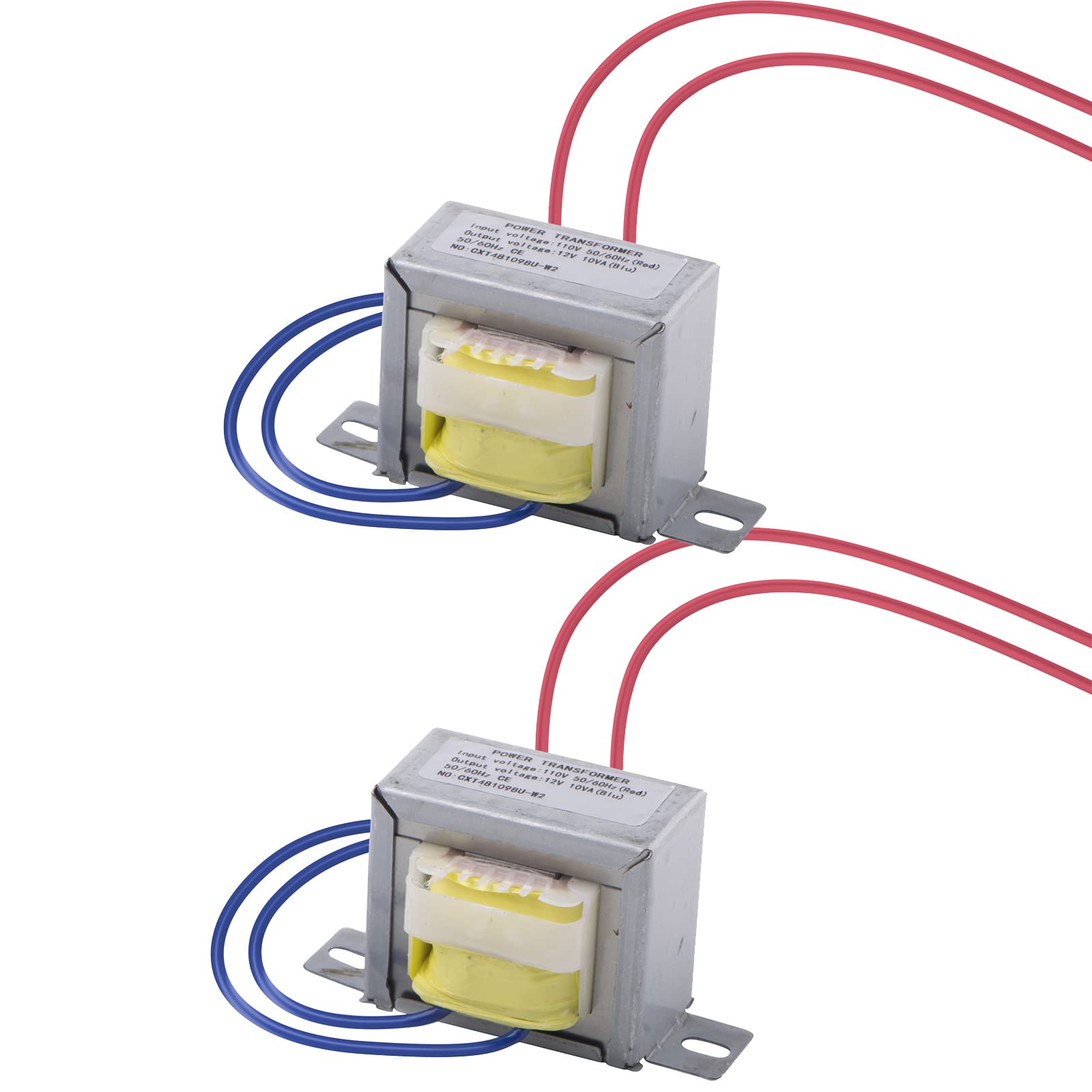 Jingzan 2 Pack Input AC 110V 50/60HZ Output AC 12V 10VA Power Transformer for Synchronous Motor Lighting Power Supplies, Audio Equipment etc. AC/AC Single Phase