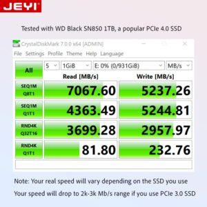 JEYI RGB NVMe M.2 SSD to PCIe X16/X8/X4 Adapter Card with Aluminum Heat Sink (with RGB)