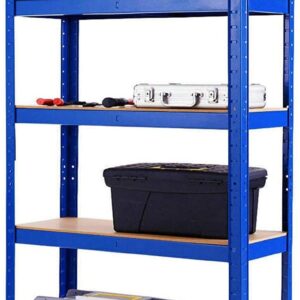 AUTOFU Blue Garage Shelf Storage Shelving Rack,5 Tier Metal Heavy Duty Kitchen Racking 875kgs/1930lbs Capacity, Large,H148 x W70 x D30cm / 58.27 x 27.56 x 11.81 inches,for Warehouses, Garden, Offices