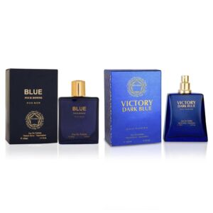 meta-bosem blue pour homme+victory men's cologne collection, eau de toilette natural spray - masculine notes - fresh scent - holiday gift set (pack of 2) each 3.4 fl oz, total 6.8 fl oz