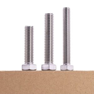 M10-1.5 x 50mm (10 pcs) Hex Head Bolts, 304 Stainless Steel 18/8, Hexagon Head Bolts, Full Thread Coverage, Coarse Thread, Strong, Durable, Thread Size Ranges from 3mm to 20mm Head Bolts, DIN933