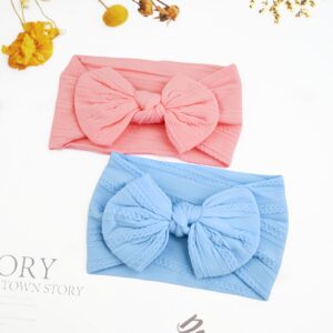 Yxiang 6 Colors Nylon Headbands with Bows, Handmade Hair Accessories for Newborn, Infant, Toddler, and Kids Girls