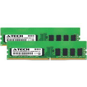 A-Tech Server 64GB Kit (2 x 32GB) 2Rx8 PC4-21300 DDR4 2666MHz ECC Unbuffered UDIMM 288-Pin Dual Rank DIMM 1.2V Workstation Server Memory RAM Upgrade Stick Modules (A-Tech Enterprise Series)