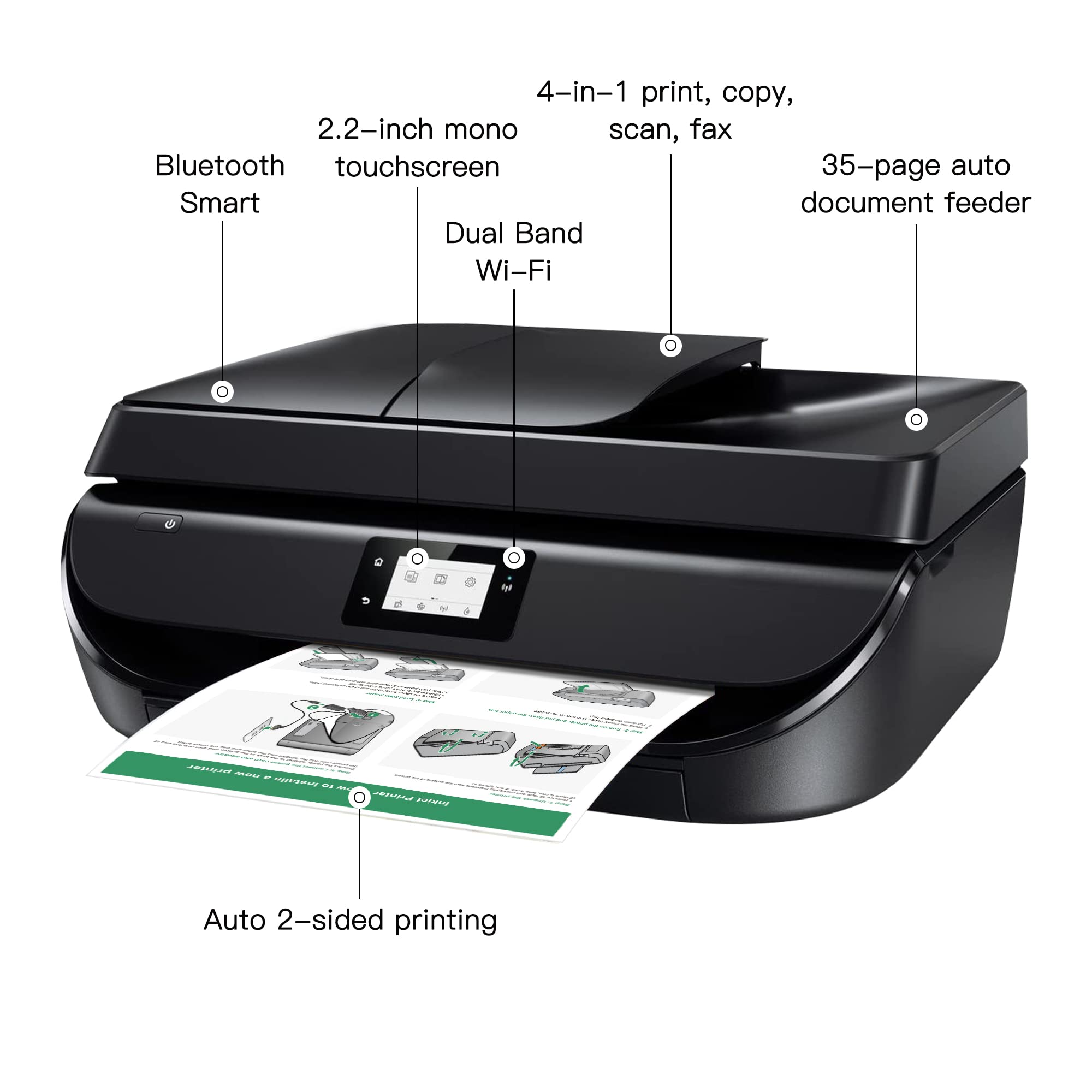 for HP OfficeJet 5258 All-in-One Printer, Used-Like New Printer(Cartridge not Included)