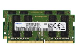 samsung 32gb (2x16gb) ddr4 2666mhz pc4-21300 sodimm 2rx8 cl19 1.2v 260-pin memory module ram laptop notebook upgrade m471a2k43cb1-ctd adamanta