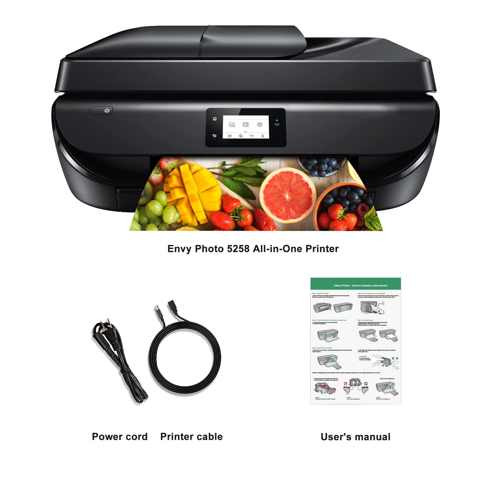 for HP OfficeJet 5258 All-in-One Printer, Used-Like New Printer(Cartridge not Included)