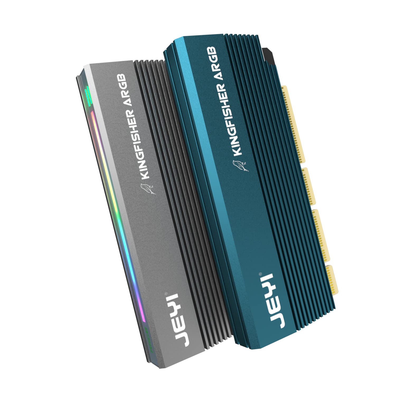 JEYI RGB NVMe M.2 SSD to PCIe X16/X8/X4 Adapter Card with Aluminum Heat Sink (with RGB)