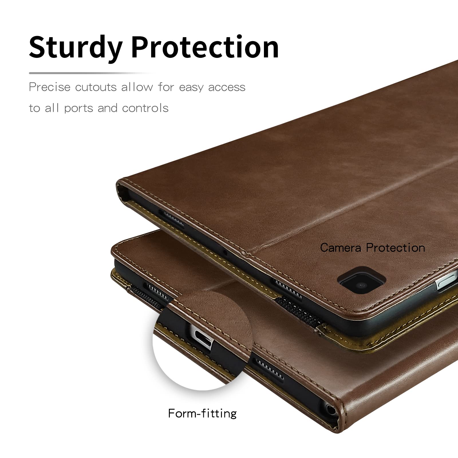 TIPOYOROO Case for Samsung Galaxy Tab A7 Lite 8.7 inch 2021 Case SM-T220 / T225 Bussiness Premium PU Leather Folio Stand Cover Flip Shell with Card Slot for Galaxy Tab A7 Lite 8.7'' Tablet -Brown