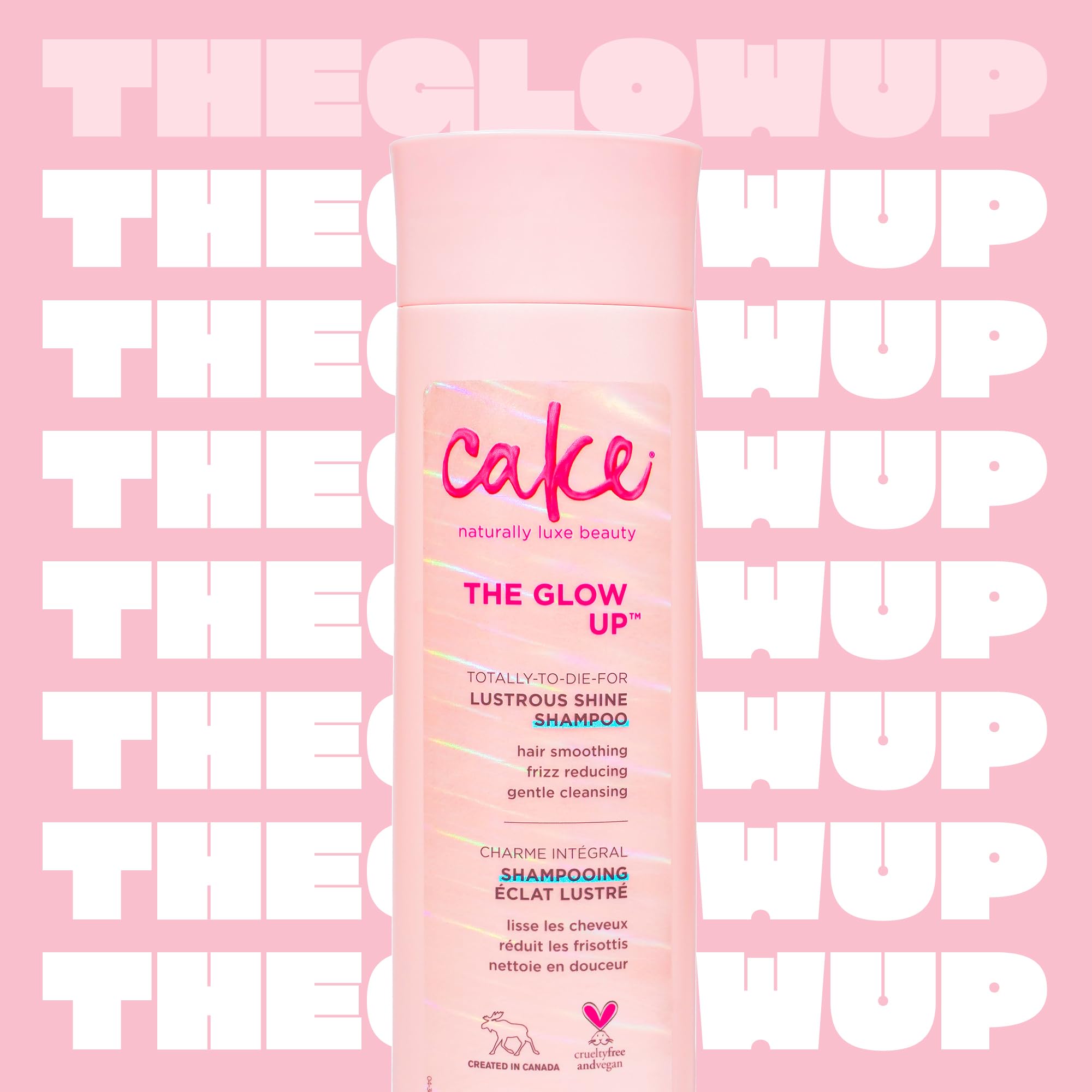 Cake Beauty The Glow Up Lustrous Shine Shampoo, Vegan and Sulfate-Free, 10 oz