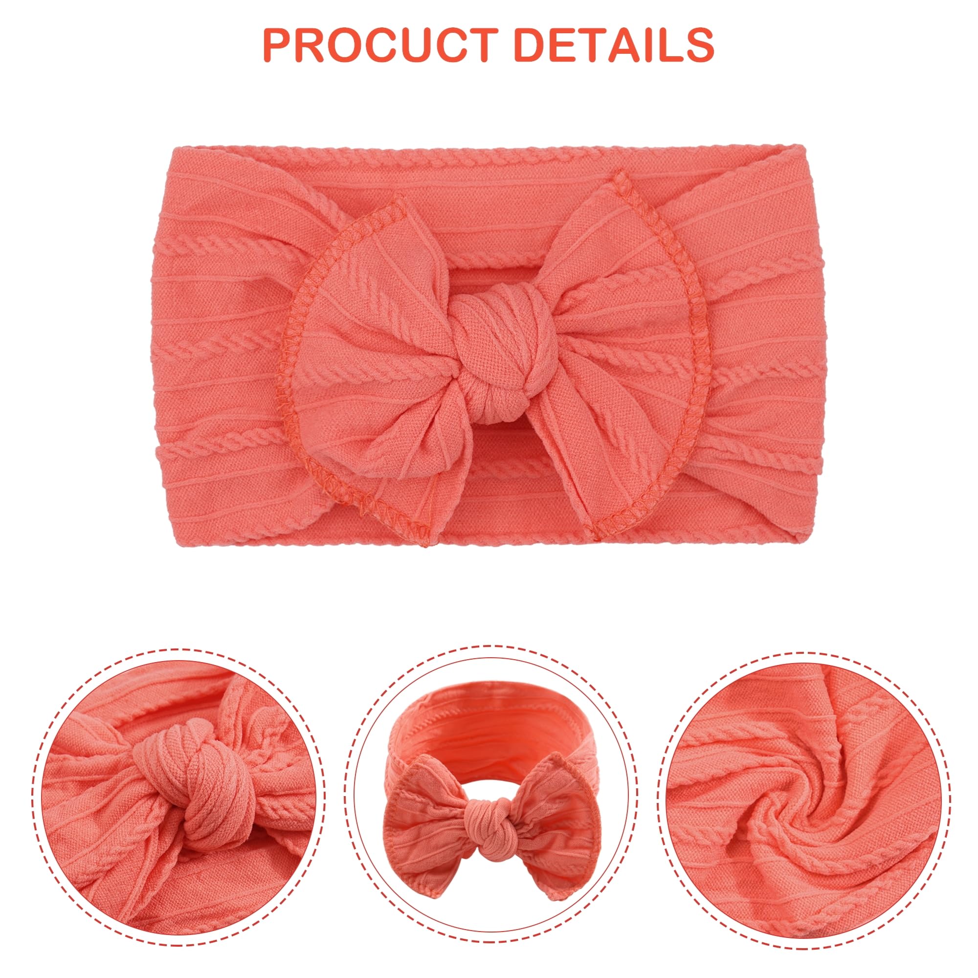 Yxiang 6 Colors Nylon Headbands with Bows, Handmade Hair Accessories for Newborn, Infant, Toddler, and Kids Girls