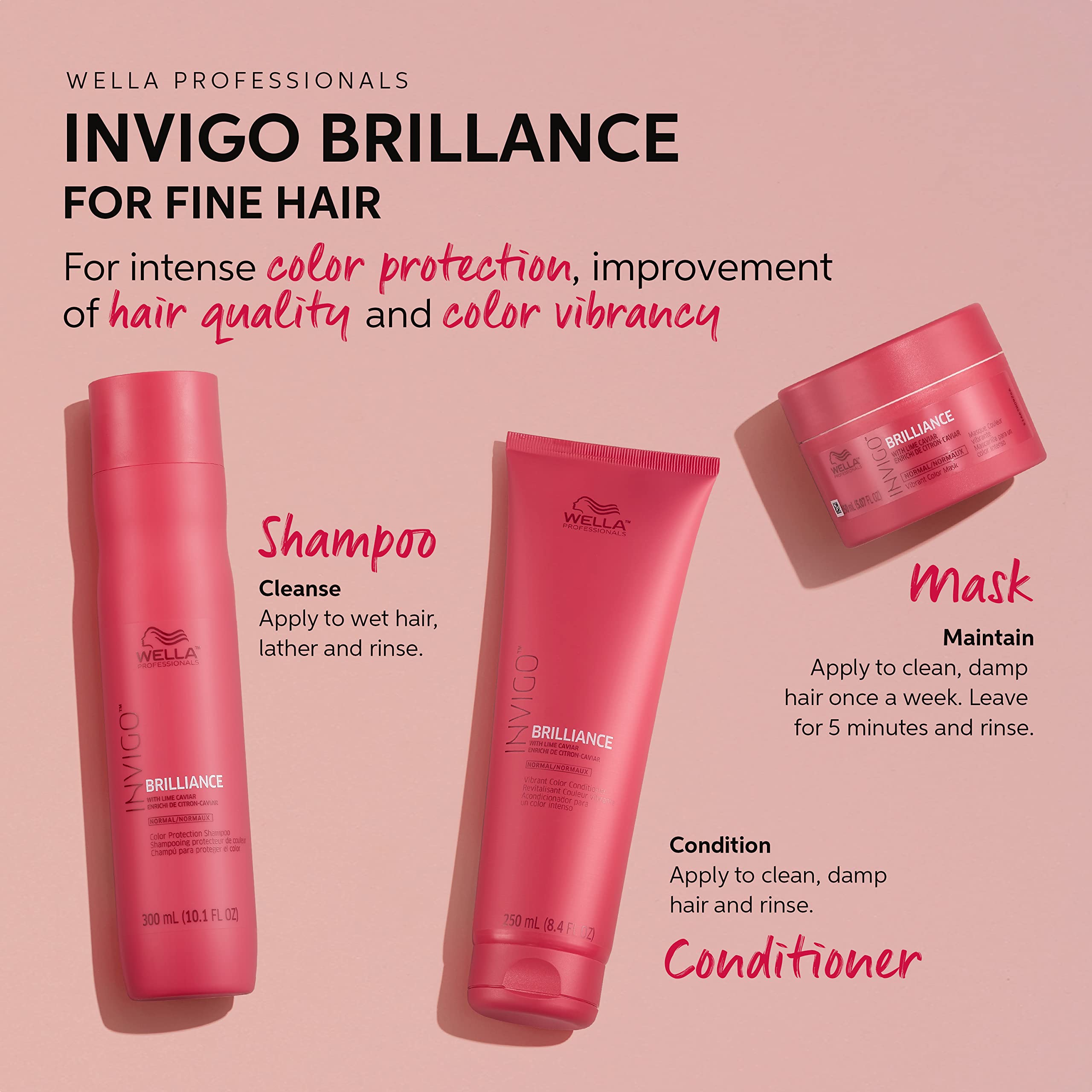 Wella Professionals Invigo Brilliance Conditioner | For Coarse Colored Hair| Color Protecting & Color Vibrancy Conditioner| 33.8 Fl Oz