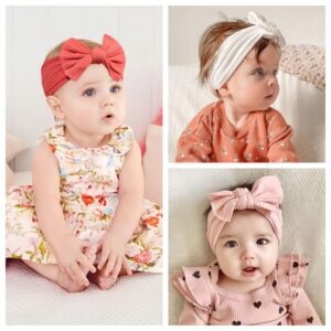 Yxiang 6 Colors Nylon Headbands with Bows, Handmade Hair Accessories for Newborn, Infant, Toddler, and Kids Girls