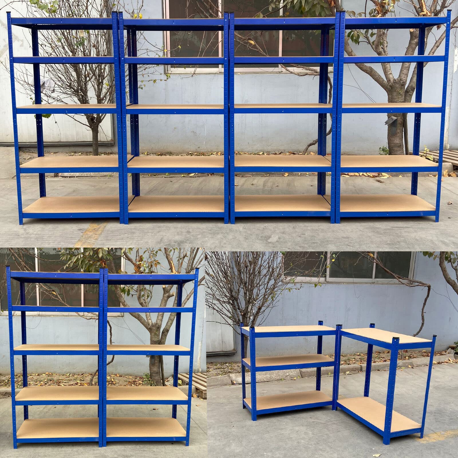 AUTOFU Blue Garage Shelf Storage Shelving Rack,5 Tier Metal Heavy Duty Kitchen Racking 875kgs/1930lbs Capacity, Large,H148 x W70 x D30cm / 58.27 x 27.56 x 11.81 inches,for Warehouses, Garden, Offices