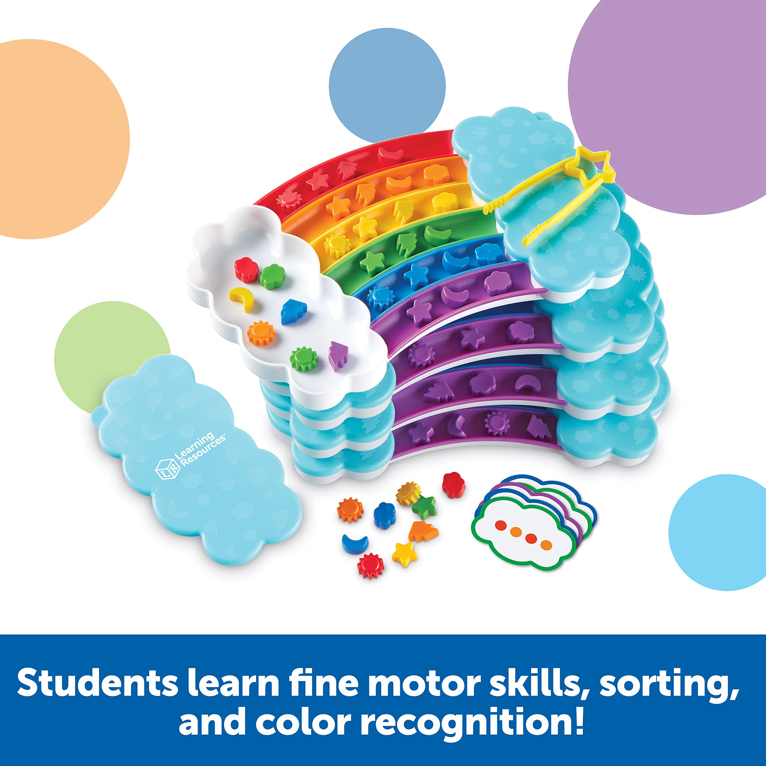 Learning Resources Rainbow Sorting Set Classroom Edition, 144 Pieces, Ages 3+, Fine Motor Skills, Teacher Supplies, School Supplies, Educational Toys