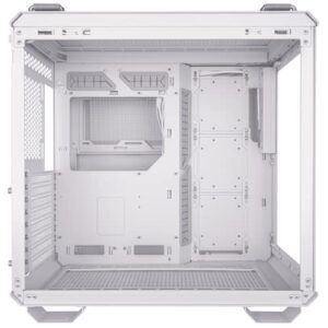 ASUS TUF Gaming GT502 White ATX Mid-Tower Computer Case,Front Panel RGB Button,USB 3.2 Type-C,2x USB 3.0 Ports,Tool-free Side Panel,ARGB Hub, 360mm and 280mm Radiator compatible, Fabric Handle on top.