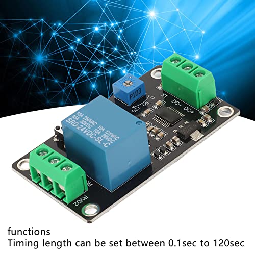 Time Delay Relay Module, Time Delay Relay Timer Relay Module, Delayed Disconnection Delayed Closing Self Locking Delay Switch for Industrial Control (DC24V)