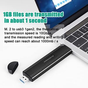 lonuo M.2 SSD Enclosure, M.2 NVME NGFF SSD Enclosure Adapter Plug and Play 10Gbps Dual Protocol Tool Free for Tablet for Desktop (Black)