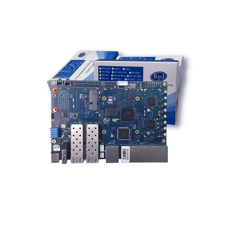 Generic Banana Pi BPI R3 Router Board with MediaTek MT7986 Quad Core ARM A53 + MT7531A Chip Design,2G DDR RAM,8G eMMC Flash Onboard