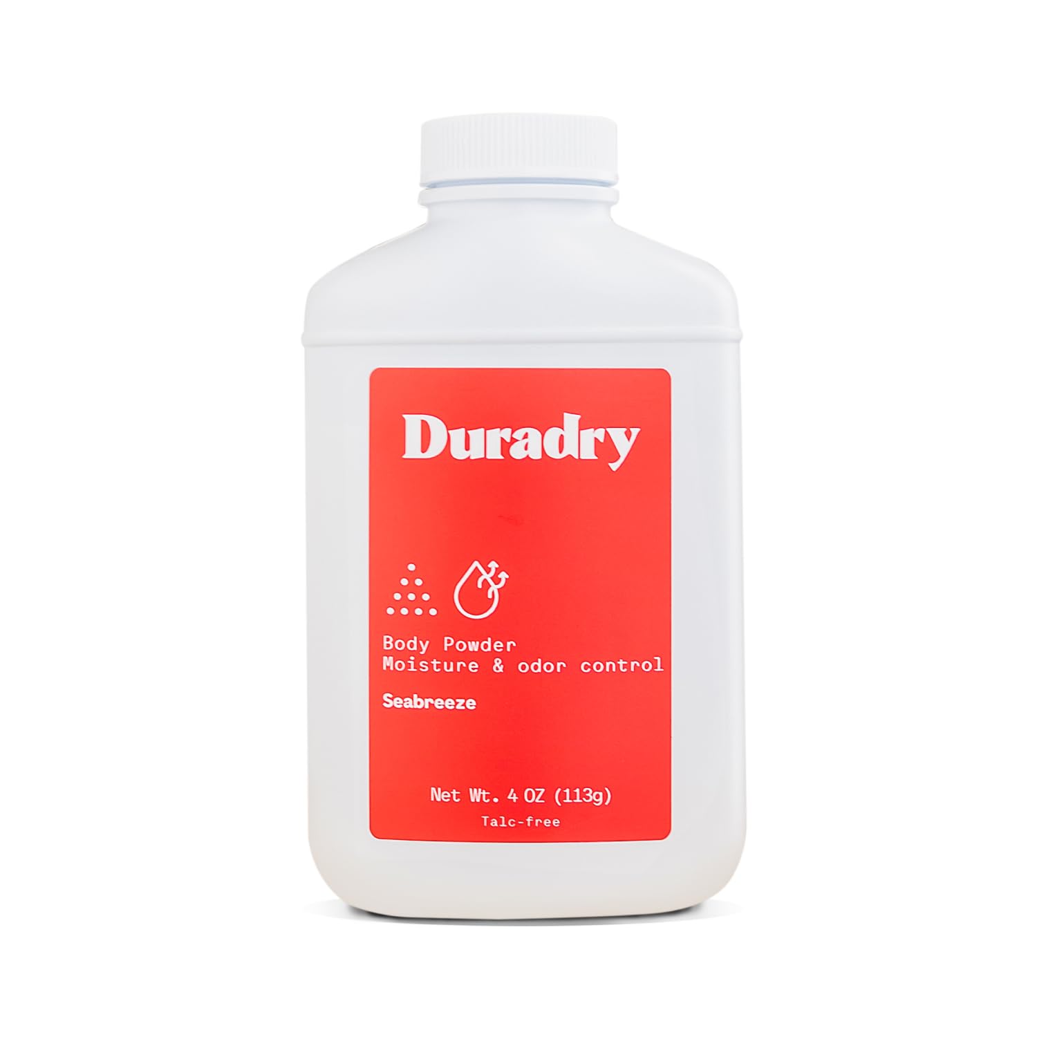 Duradry Body Powder - Sweat Defense & Odor Control, Sweat Absorbing, Anti-Chaffing, All Natural Powder, Talc-Free, Prevents and Eliminates Any Body Odor Naturally - Seabreeze, 4oz