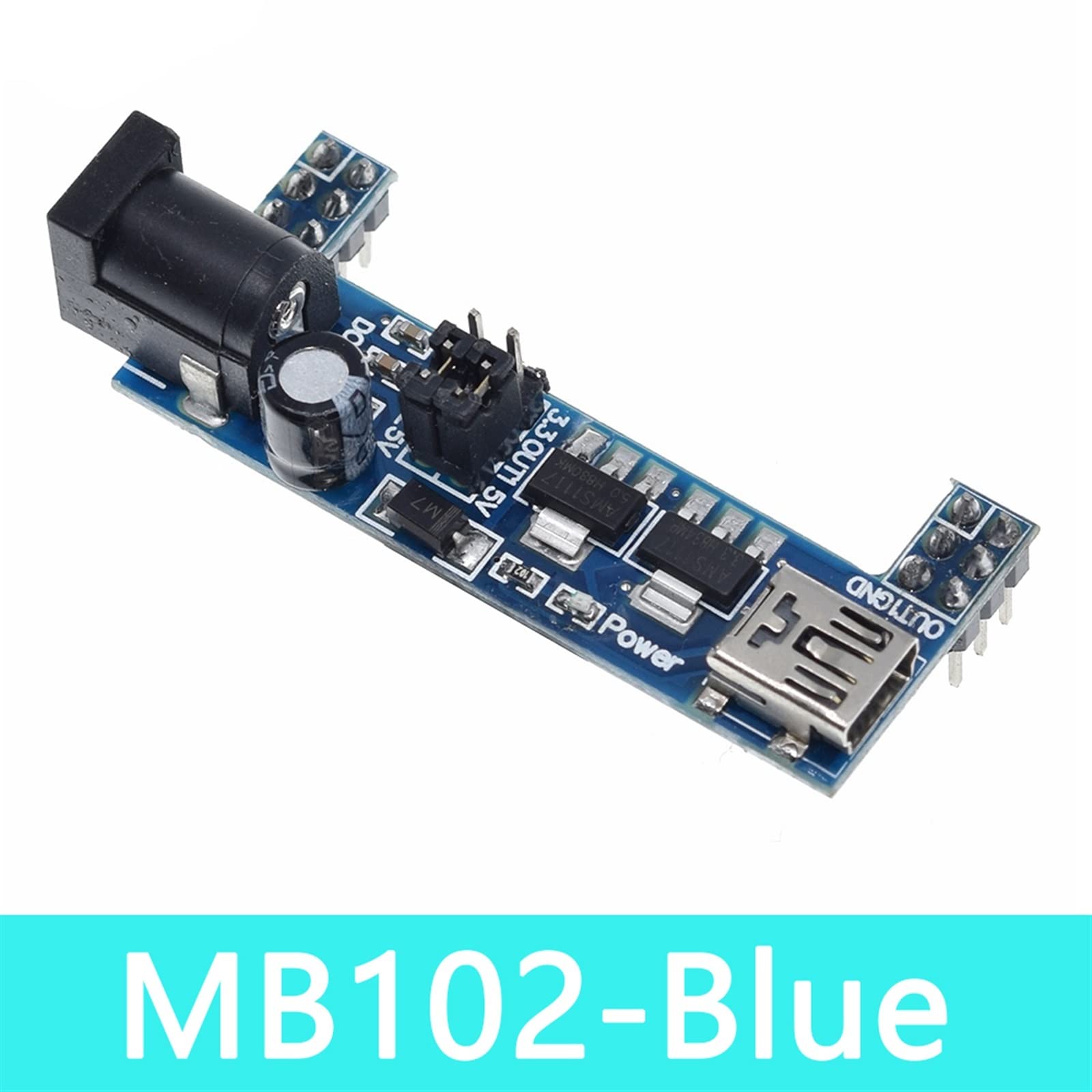 HIIGH Mb-102 Breadboard Power Supply Module /mb102 White Breadboard Dedicated Power Module 2-Way 3.3V 5V MB-102 Solderless Bread Board (Color : Mb102 Blue)