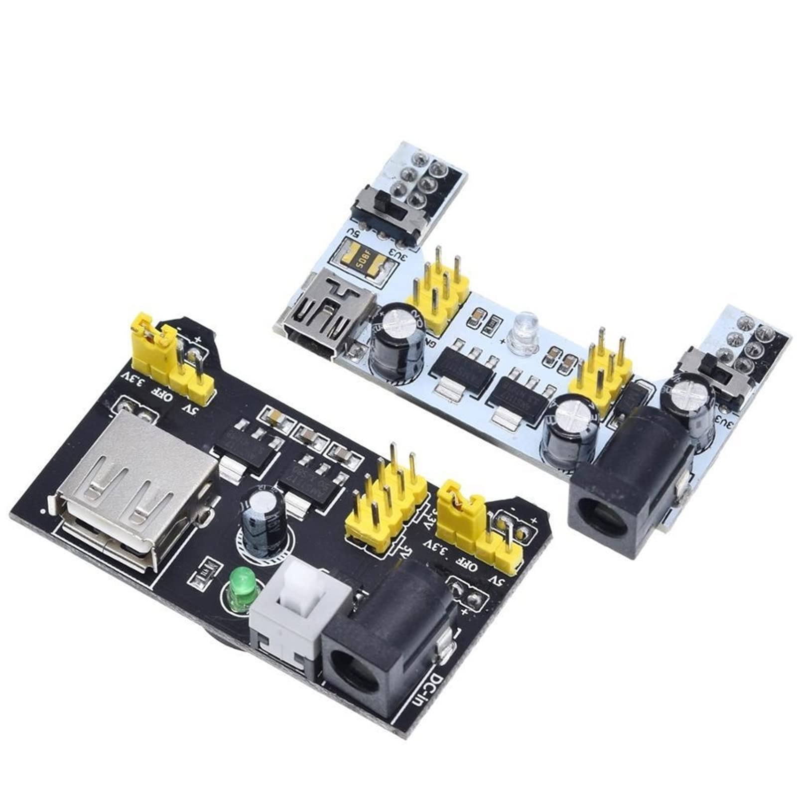 HIFASI Mb-102 Breadboard Power Supply Module /mb102 White Breadboard Dedicated Power Module 2-Way 3.3V 5V MB-102 Solderless Bread Board (Color : MB102 Black)