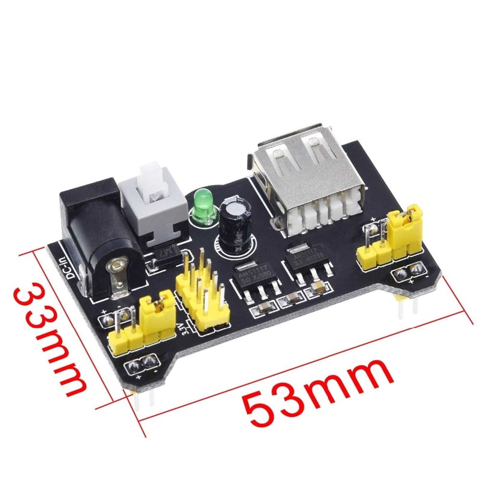 HIIGH 1PCS MB-102 Bread Board Dedicated Power Module Compatible 5V, 3.3V Breadboard Power Module