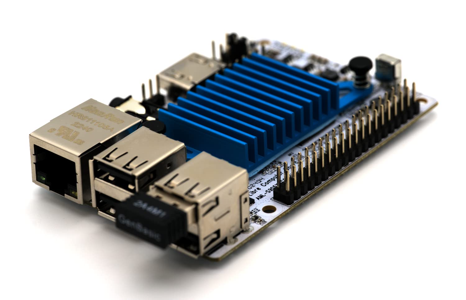 Libre Computer Le Potato Mini Single Board Computer with USB WiFi 4 and Heatsink (2GB WiFi 4, Libre Blue)