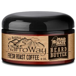 narroway all natural beard butter 4 oz jar (fresh roast coffee)