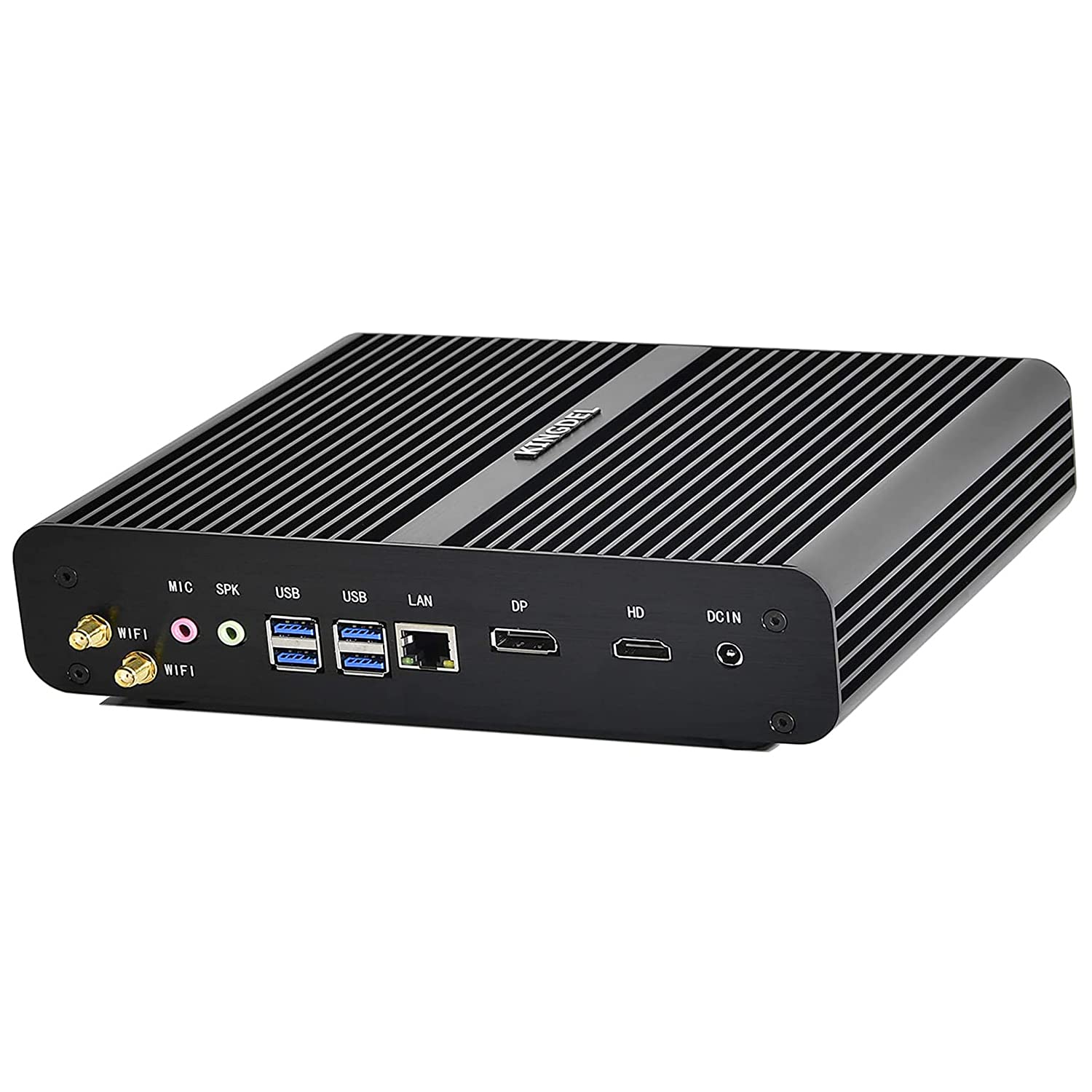 KINGDEL NC860 Fanless Mini Computer, Mini Gaming PC with i7 11th Gen. CPU, 16GB DDR4 RAM, 512GB NVMe SSD, 4K: 4096x2304, HD, DP, Gigabit Ethernet, W-11 Pro