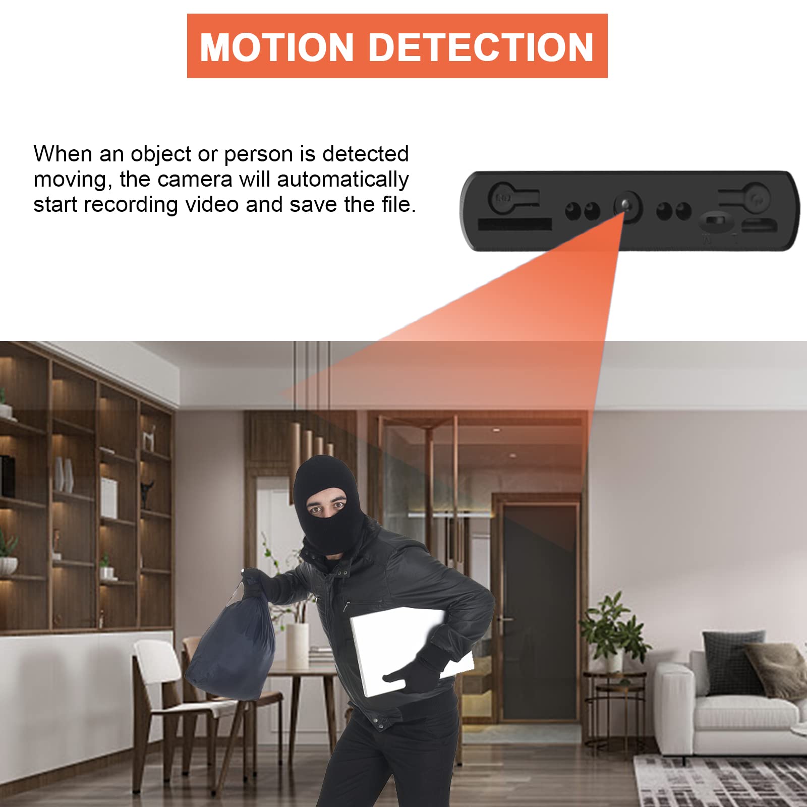 mom faves Hidden Camera Detector - 1080P Security Camera with Power Bank Night Vision Gravity Sensor Motion Detection for Indoor Outdoor up to 128GB No WiFi