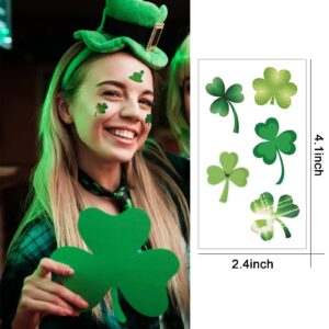 10 Sheets St Patrick's Day Tattoos Stickers Temporary Tattoo Stickers Shamrock Assorted Face Body Sticker,for Saint Patrick's Day Decoration Irish Clover Themed Party Supplies