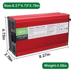 84V 10A Li-ion Battery Charger Red Aluminum Case Safe and Durable Used for 20S 72V Lithium Battery Smart Charger DC Output XT60 Male Connector