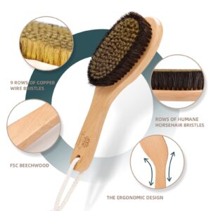 ZP Natural Dry Brushing Body Brush Set, Negative Ion Exfoliating Brush, Ergonomic Grip Design, Exfoliate with Ion Dry Brush to Wake Up The Body