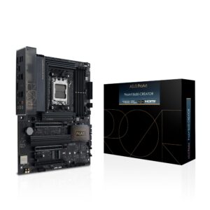 asus proart b650-creator amd b650 am5 ryzen™ desktop 9000 8000 and 7000 atx motherboard, 12+2 power stages (60a), pcie® 5.0 ready, ddr5, 2.5gb & 1gb lan, usb-c displayport™, 3x m.2 slot, usb4® support