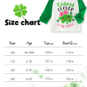 St. Patrick's Day Tees Toddler Baby Girls T-Shirt Lucky Shamrock Long Sleeve ST. Patrick's Day Tops