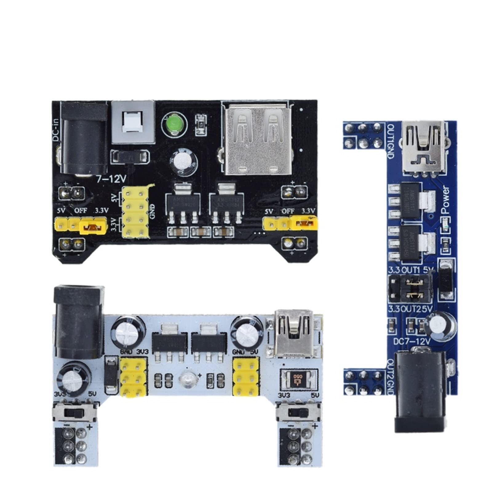 HIIGH Mb-102 Breadboard Power Supply Module /mb102 White Breadboard Dedicated Power Module 2-Way 3.3V 5V MB-102 Solderless Bread Board (Color : Mb102 Blue)