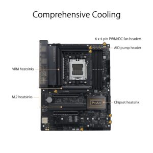 ASUS ProArt B650-CREATOR AMD B650 AM5 Ryzen™ Desktop 9000 8000 and 7000 ATX motherboard, 12+2 power stages (60A), PCIe® 5.0 ready, DDR5, 2.5Gb & 1Gb LAN, USB-C DisplayPort™, 3x M.2 slot, USB4® support