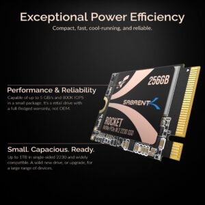 SABRENT Rocket 2230 NVMe 4.0 256GB High Performance PCIe 4.0 M.2 2230 SSD [SB-2130-256]