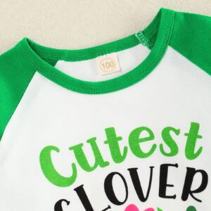 St. Patrick's Day Tees Toddler Baby Girls T-Shirt Lucky Shamrock Long Sleeve ST. Patrick's Day Tops